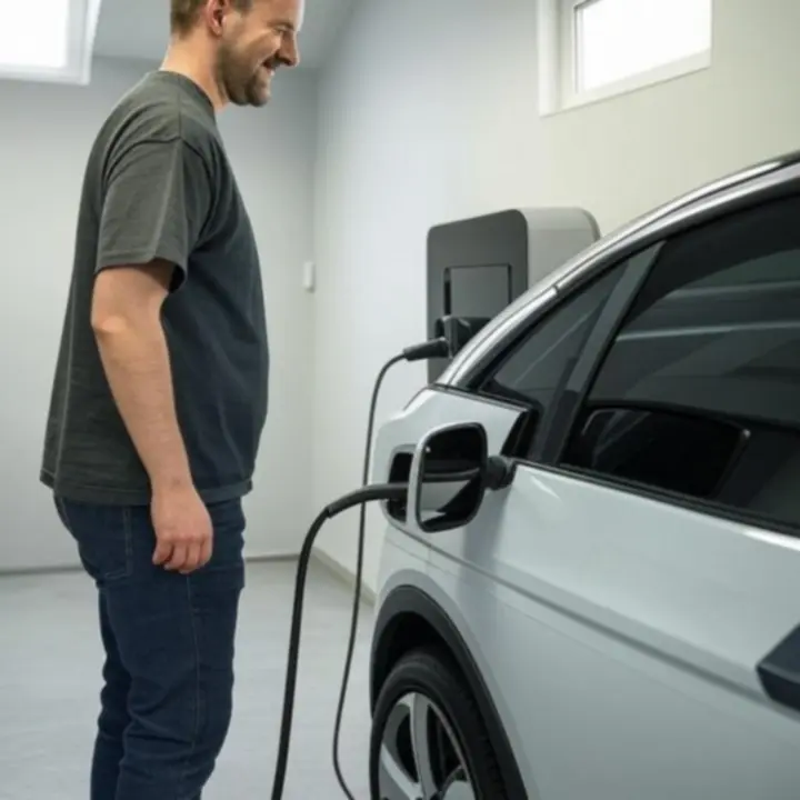 Klient korzystający ze stacji ładowania w domu