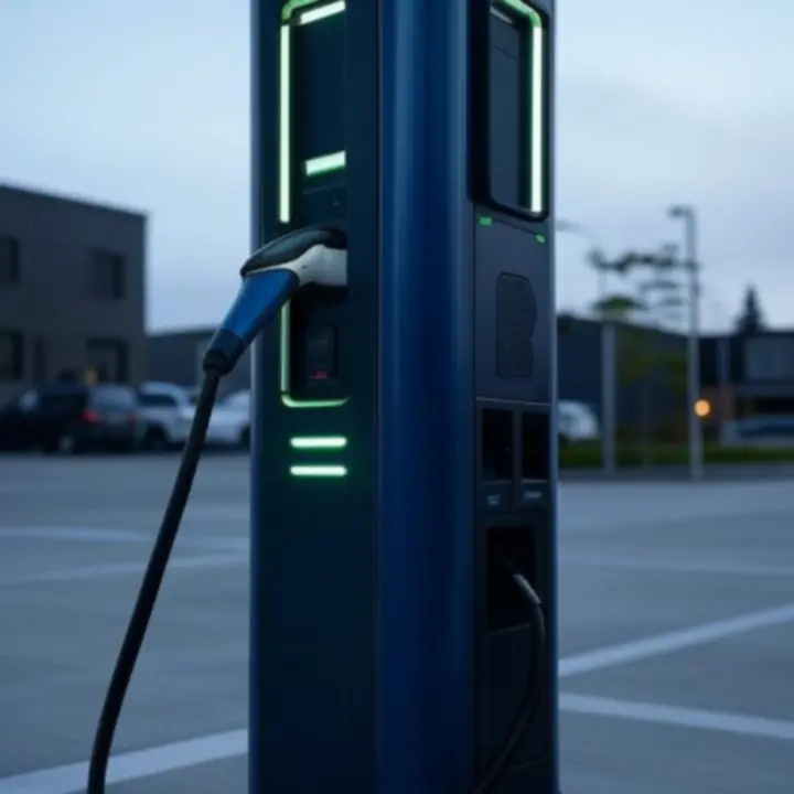 Nowoczesna stacja ładowania Energonya z podświetlanym panelem